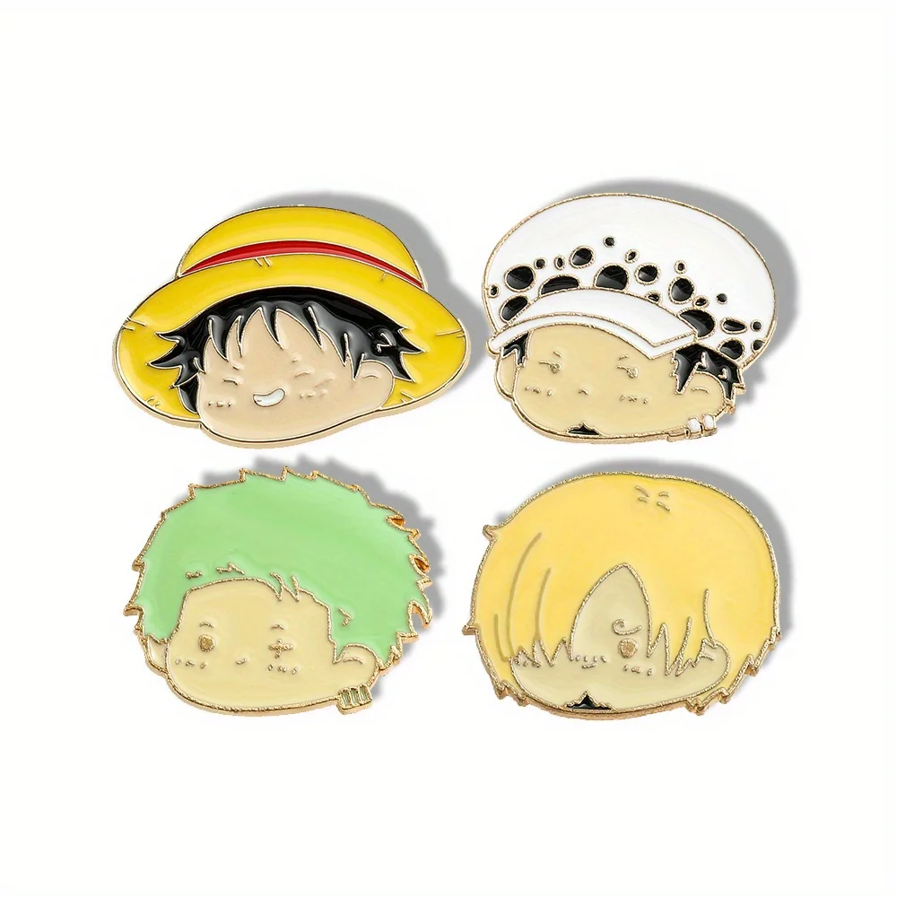 Cosplay Anime Zoro - Lot de 4 broches personnages d'anime,