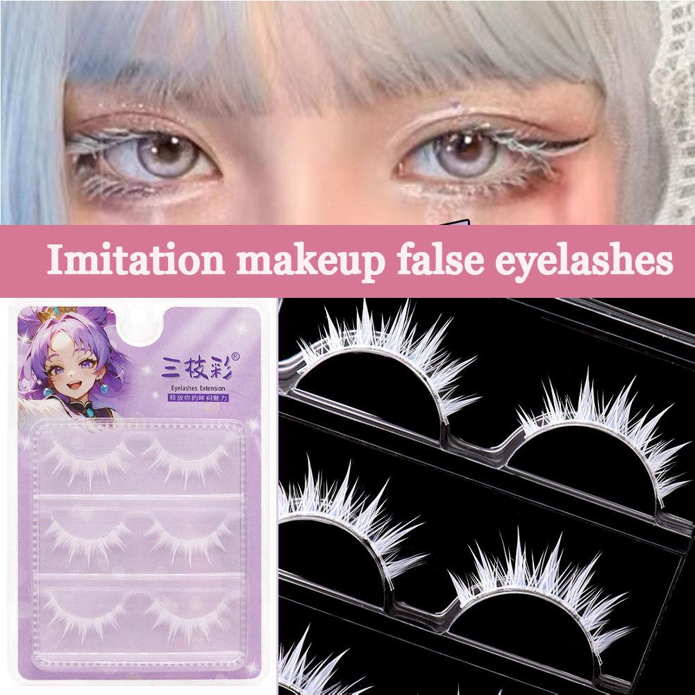 Anime Cosplay Lashes - Faux cils blancs pour cosplay, maquillage