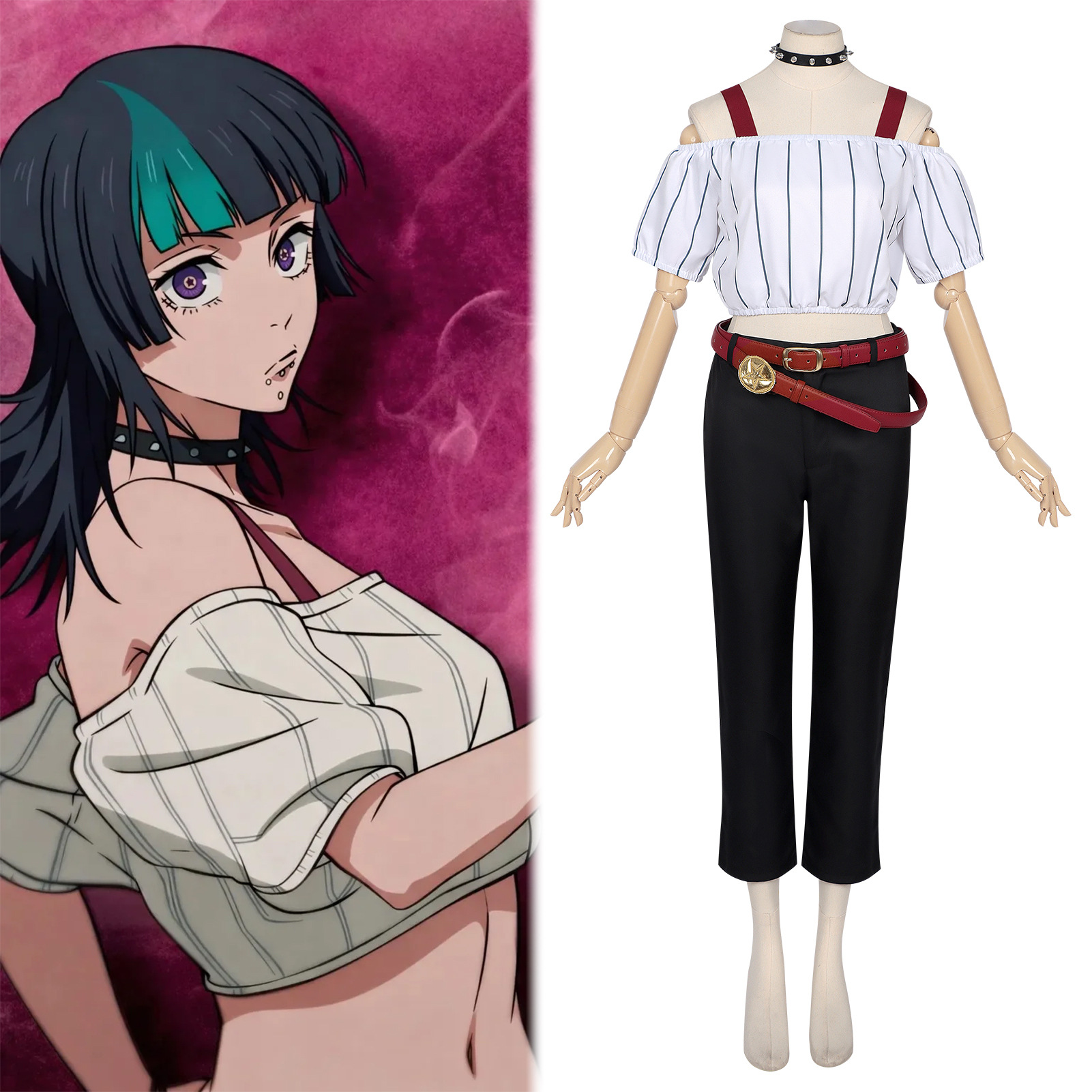 Anime Cosplay Jujutsu Kaisen - Costume d'Halloween pour femme et fille,