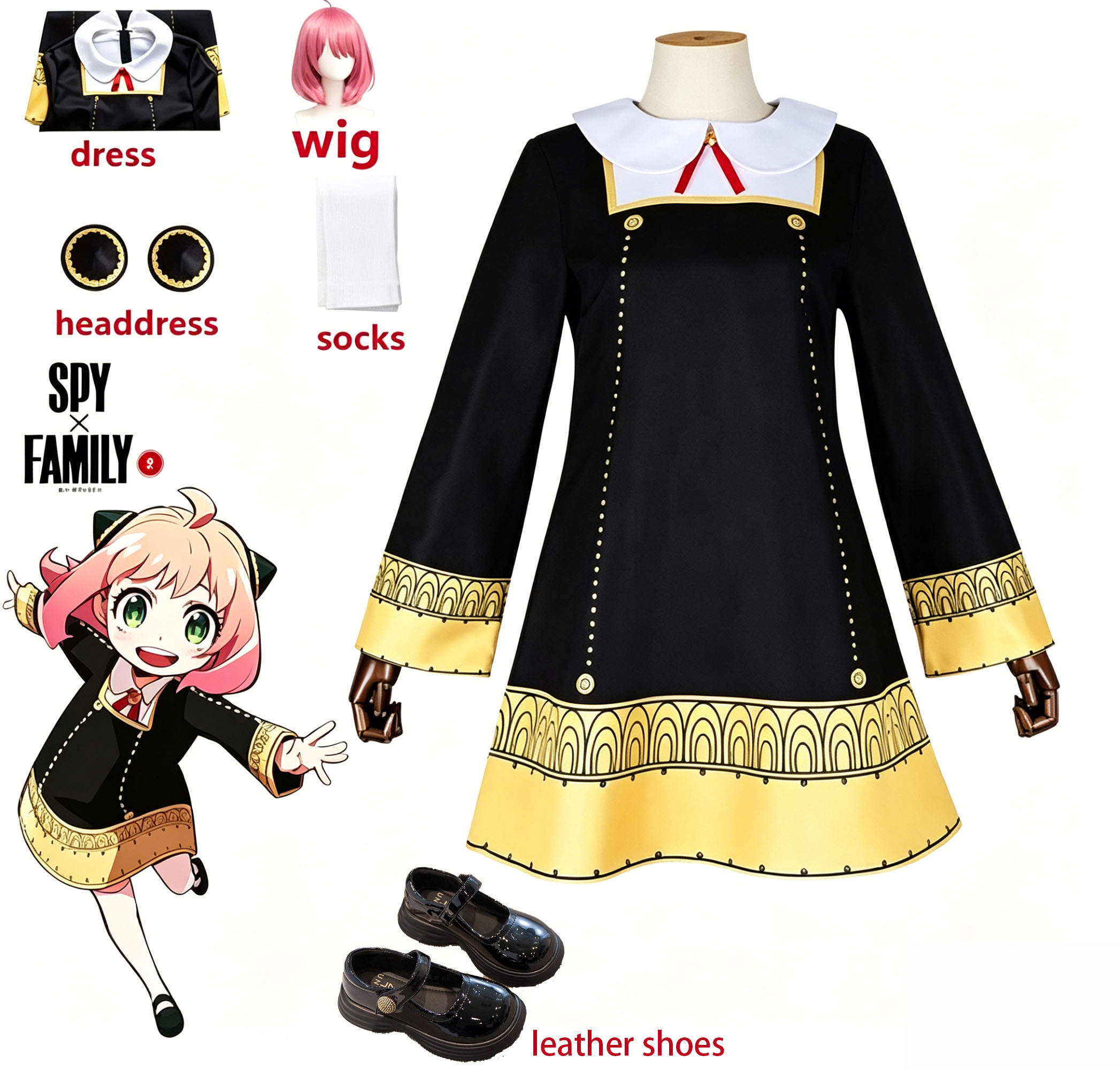 Spy Family Outfit - Costume de Cosplay Anya Forger de