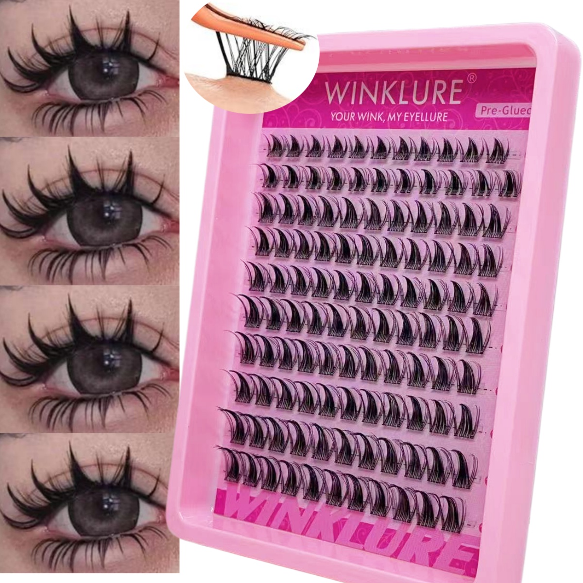 Anime Cosplay Lashes - WINKLURE Faux Cils en Grappes Auto-Adhésifs