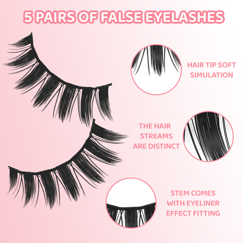 DINGSEN 5 Paires de Faux Cils  - Anime Cosplay Lashes avis et prix