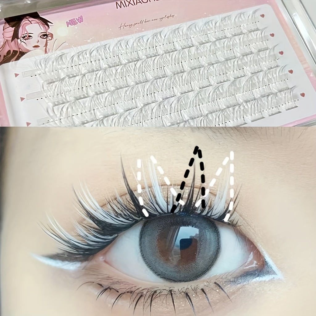 Cils colorés Mixiaohe, 60 bouq - Anime Cosplay Lashes avis et prix